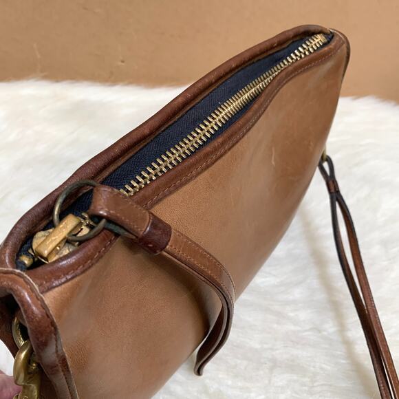 COACH Vintage NY Brown Leather 3-way BASIC BAG Clutch Wristlet Shoulder Bag 9455 - Picture 10 of 16